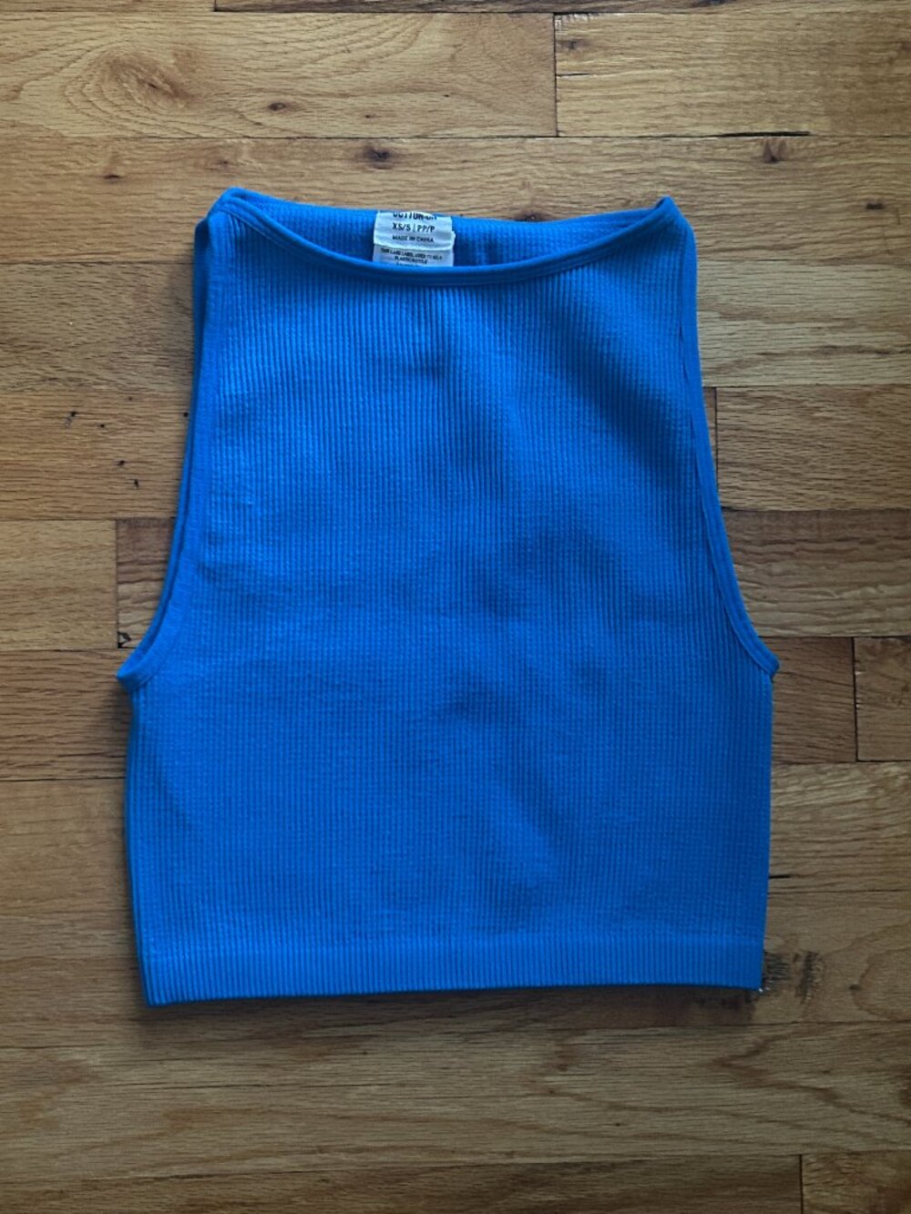 Cotton On Bright Blue Ribbed Muscle Tank Women's Small Petite Cropped Trendy